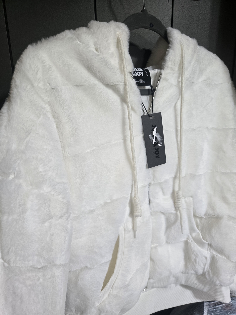 JOIE & JOY Plush White Teddy Hoodie Jacket